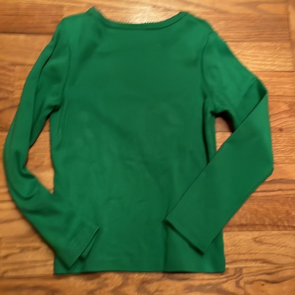 Mini Boden long sleeve top-size 7/8-green with reindeer. HOLIDAYS!! - Picture 3 of 3